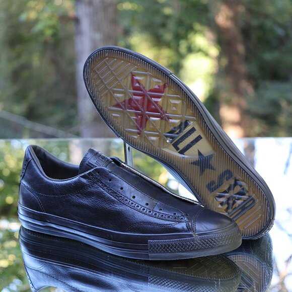 Converse Other - Converse x John Varvatos Black Leather Slip On 2016